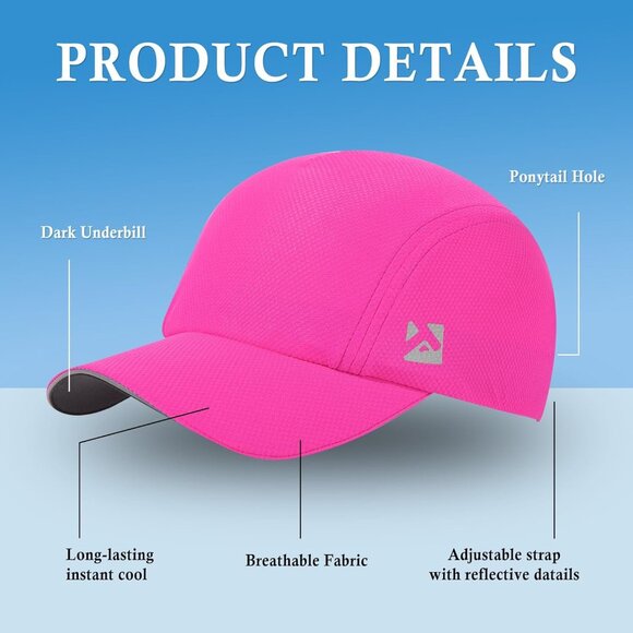 Women's Breathable Mesh Baseball Cap UV Sun Protection Adjustable Fit - Picture 6 of 6